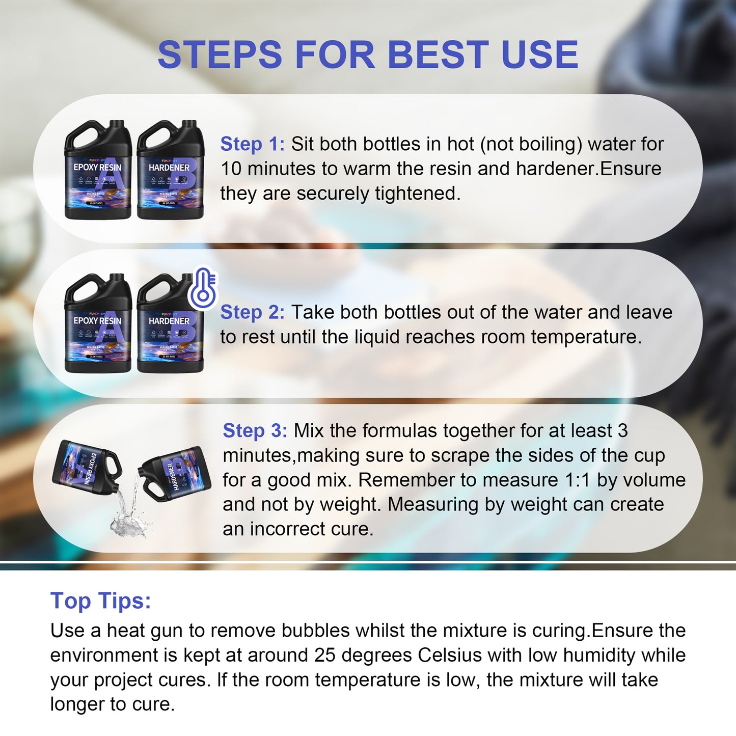 Table Top Epoxy Resin - 0.5L(16 oz) Kit