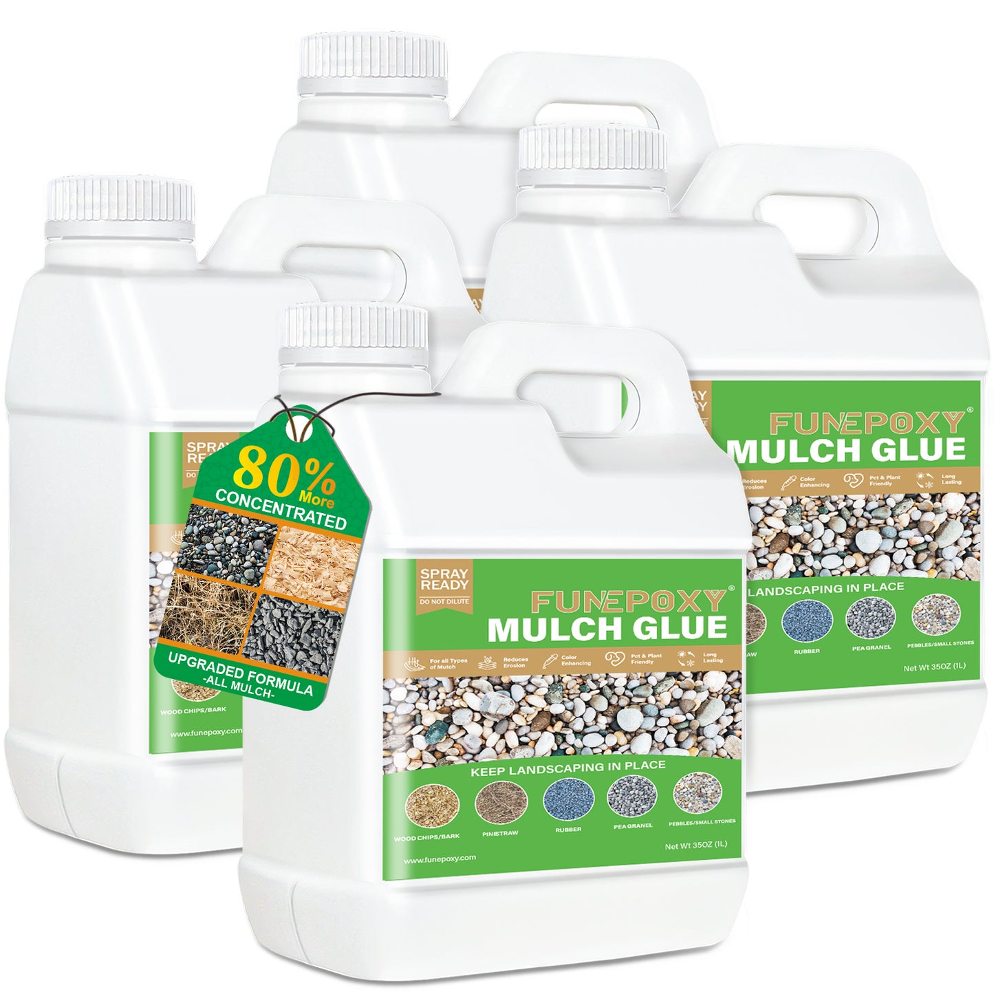 Mulch Glue for Landscaping 128OZ, Ultimate Strong Lock Down Sticky Rock Binder Pea Gravel Stabilizer for Pebbles, Stone, Bark, & Rubber Mulch